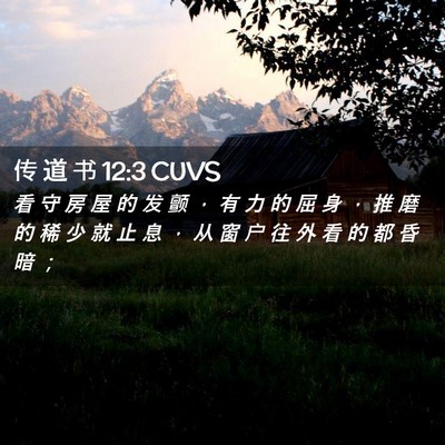 Picture 02 - 传 道 书 12:3 CUVS - 看 守 房 屋 的 发 颤 ， 有 力 的 屈 - Bible Verse Picture