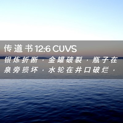 Picture 02 - 传 道 书 12:6 CUVS - 银 炼 折 断 ， 金 罐 破 裂 ， 瓶 子 - Bible Verse Picture
