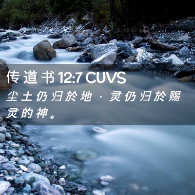 Picture 02 - 传 道 书 12:7 CUVS - 尘 土 仍 归 於 地 ， 灵 仍 归 於 赐 - Bible Verse Picture