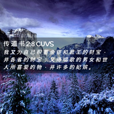 Picture 02 - 传 道 书 2:8 CUVS - 我 又 为 自 己 积 蓄 金 银 和 君 王 - Bible Verse Picture