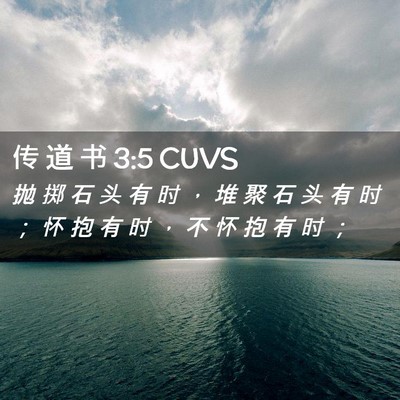 Picture 02 - 传 道 书 3:5 CUVS - 抛 掷 石 头 有 时 ， 堆 聚 石 头 有 - Bible Verse Picture
