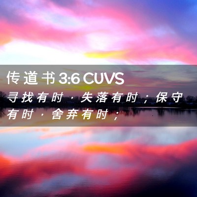 Picture 02 - 传 道 书 3:6 CUVS - 寻 找 有 时 ， 失 落 有 时 ； 保 守 - Bible Verse Picture