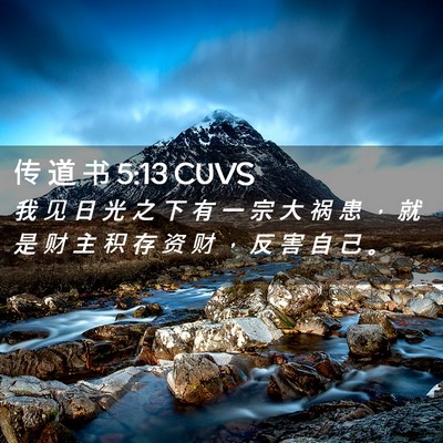 Picture 02 - 传 道 书 5:13 CUVS - 我 见 日 光 之 下 有 一 宗 大 祸 患 - Bible Verse Picture