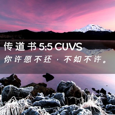 Picture 02 - 传 道 书 5:5 CUVS - 你 许 愿 不 还 ， 不 如 不 许 - Bible Verse Picture