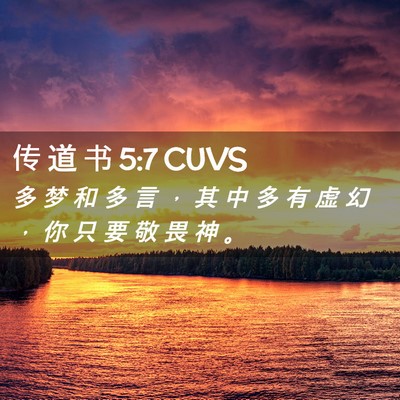 Picture 02 - 传 道 书 5:7 CUVS - 多 梦 和 多 言 ， 其 中 多 有 虚 幻 - Bible Verse Picture