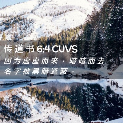 Picture 02 - 传 道 书 6:4 CUVS - 因 为 虚 虚 而 来 ， 暗 暗 而 去 ， - Bible Verse Picture