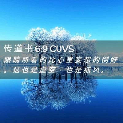 Picture 02 - 传 道 书 6:9 CUVS - 眼 睛 所 看 的 比 心 里 妄 想 的 倒 - Bible Verse Picture