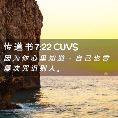 Picture 02 - 传 道 书 7:22 CUVS - 因 为 你 心 里 知 道 ， 自 己 也 曾 - Bible Verse Picture