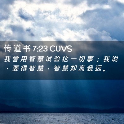 Picture 02 - 传 道 书 7:23 CUVS - 我 曾 用 智 慧 试 验 这 一 切 事 ； - Bible Verse Picture