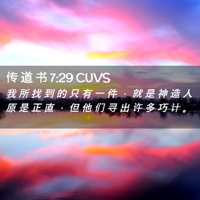 Picture 02 - 传 道 书 7:29 CUVS - 我 所 找 到 的 只 有 一 件 ， 就 是 - Bible Verse Picture