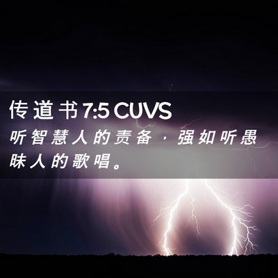 Picture 02 - 传 道 书 7:5 CUVS - 听 智 慧 人 的 责 备 ， 强 如 听 愚 - Bible Verse Picture