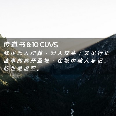 Picture 02 - 传 道 书 8:10 CUVS - 我 见 恶 人 埋 葬 ， 归 入 坟 墓 ； - Bible Verse Picture