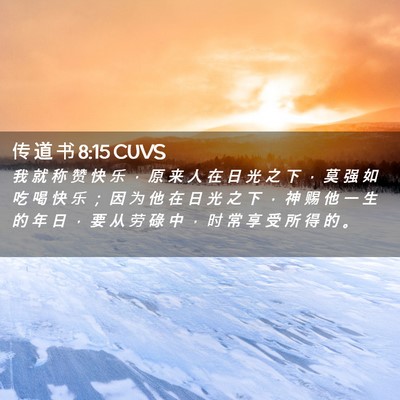 Picture 02 - 传 道 书 8:15 CUVS - 我 就 称 赞 快 乐 ， 原 来 人 在 日 - Bible Verse Picture