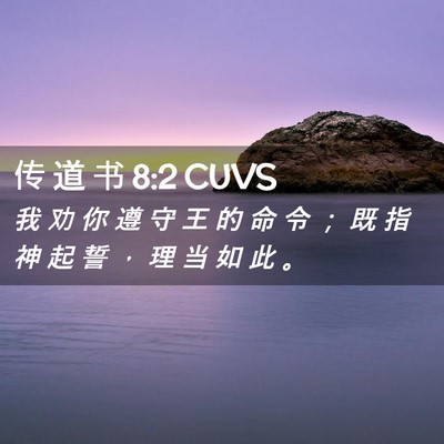 Picture 02 - 传 道 书 8:2 CUVS - 我 劝 你 遵 守 王 的 命 令 ； 既 指 - Bible Verse Picture