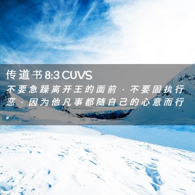Picture 02 - 传 道 书 8:3 CUVS - 不 要 急 躁 离 开 王 的 面 前 ， 不 - Bible Verse Picture