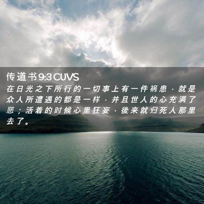 Picture 02 - 传 道 书 9:3 CUVS - 在 日 光 之 下 所 行 的 一 切 事 上 - Bible Verse Picture