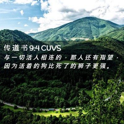 Picture 02 - 传 道 书 9:4 CUVS - 与 一 切 活 人 相 连 的 ， 那 人 还 - Bible Verse Picture