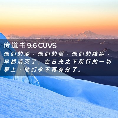 Picture 02 - 传 道 书 9:6 CUVS - 他 们 的 爱 ， 他 们 的 恨 ， 他 们 - Bible Verse Picture