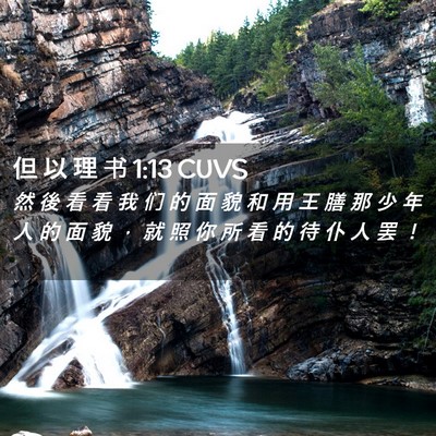 Picture 02 - 但 以 理 书 1:13 CUVS - 然 後 看 看 我 们 的 面 貌 和 用 王 - Bible Verse Picture