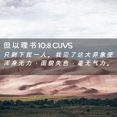 Picture 02 - 但 以 理 书 10:8 CUVS - 只 剩 下 我 一 人 。 我 见 了 这 大 - Bible Verse Picture