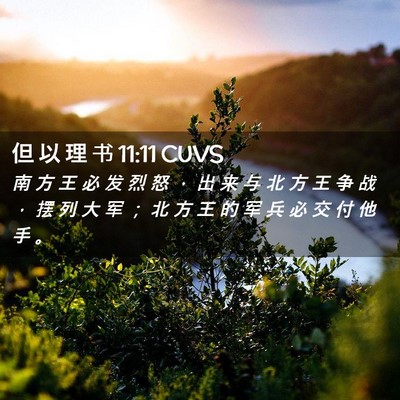 Picture 02 - 但 以 理 书 11:11 CUVS - 南 方 王 必 发 烈 怒 ， 出 来 与 北 - Bible Verse Picture