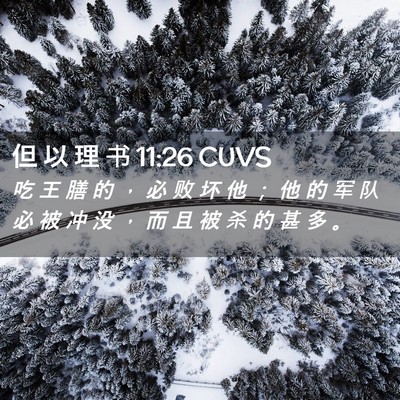 Picture 02 - 但 以 理 书 11:26 CUVS - 吃 王 膳 的 ， 必 败 坏 他 ； 他 的 - Bible Verse Picture