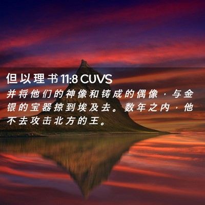 Picture 02 - 但 以 理 书 11:8 CUVS - 并 将 他 们 的 神 像 和 铸 成 的 偶 - Bible Verse Picture