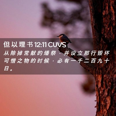 Picture 02 - 但 以 理 书 12:11 CUVS - 从 除 掉 常 献 的 燔 祭 ， 并 设 立 - Bible Verse Picture