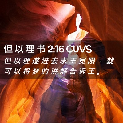 Picture 02 - 但 以 理 书 2:16 CUVS - 但 以 理 遂 进 去 求 王 宽 限 ， 就 - Bible Verse Picture