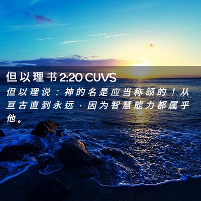 Picture 02 - 但 以 理 书 2:20 CUVS - 但 以 理 说 ： 神 的 名 是 应 当 称 - Bible Verse Picture