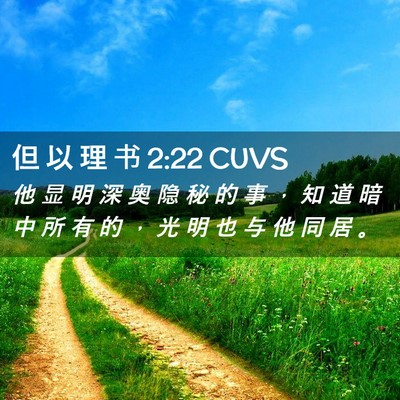Picture 02 - 但 以 理 书 2:22 CUVS - 他 显 明 深 奥 隐 秘 的 事 ， 知 道 - Bible Verse Picture
