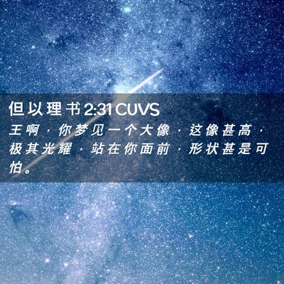 Picture 02 - 但 以 理 书 2:31 CUVS - 王 啊 ， 你 梦 见 一 个 大 像 ， 这 - Bible Verse Picture