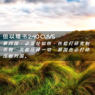 Picture 02 - 但 以 理 书 2:40 CUVS - 第 四 国 ， 必 坚 壮 如 铁 ， 铁 能 - Bible Verse Picture