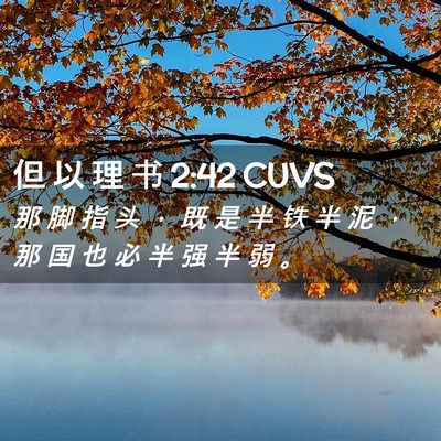 Picture 02 - 但 以 理 书 2:42 CUVS - 那 脚 指 头 ， 既 是 半 铁 半 泥 ， - Bible Verse Picture