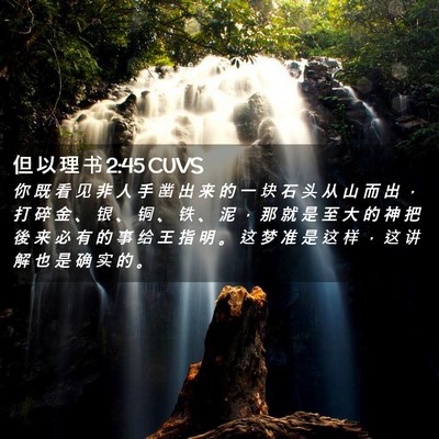 Picture 02 - 但 以 理 书 2:45 CUVS - 你 既 看 见 非 人 手 凿 出 来 的 一 - Bible Verse Picture