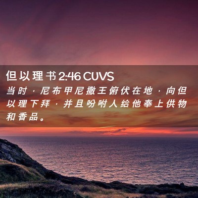 Picture 02 - 但 以 理 书 2:46 CUVS - 当 时 ， 尼 布 甲 尼 撒 王 俯 伏 在 - Bible Verse Picture