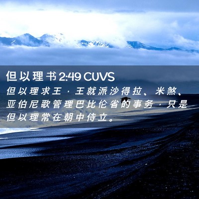 Picture 02 - 但 以 理 书 2:49 CUVS - 但 以 理 求 王 ， 王 就 派 沙 得 拉 - Bible Verse Picture