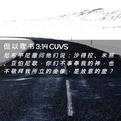 Picture 02 - 但 以 理 书 3:14 CUVS - 尼 布 甲 尼 撒 问 他 们 说 ： 沙 得 - Bible Verse Picture