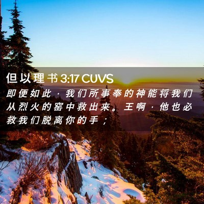 Picture 02 - 但 以 理 书 3:17 CUVS - 即 便 如 此 ， 我 们 所 事 奉 的 神 - Bible Verse Picture
