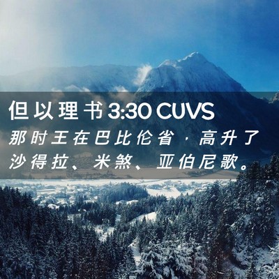 Picture 02 - 但 以 理 书 3:30 CUVS - 那 时 王 在 巴 比 伦 省 ， 高 升 了 - Bible Verse Picture