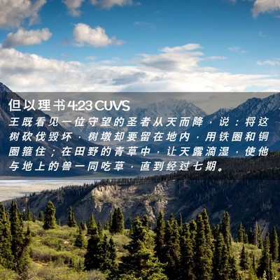 Picture 02 - 但 以 理 书 4:23 CUVS - 王 既 看 见 一 位 守 望 的 圣 者 从 - Bible Verse Picture