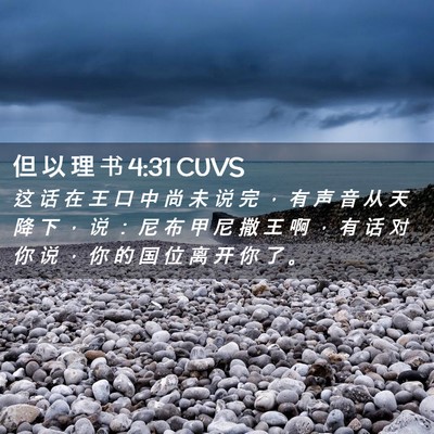 Picture 02 - 但 以 理 书 4:31 CUVS - 这 话 在 王 口 中 尚 未 说 完 ， 有 - Bible Verse Picture
