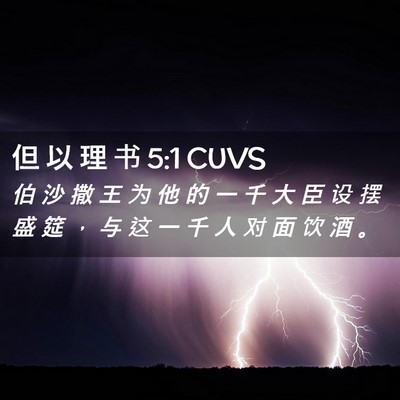 Picture 02 - 但 以 理 书 5:1 CUVS - 伯 沙 撒 王 为 他 的 一 千 大 臣 设 - Bible Verse Picture