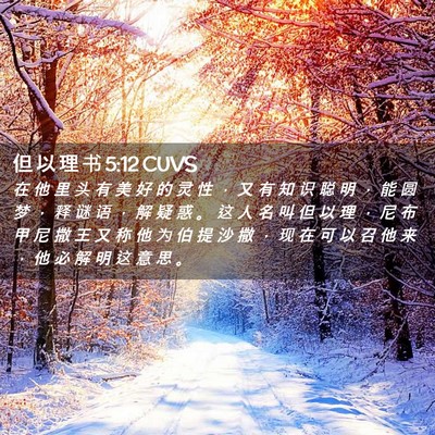 Picture 02 - 但 以 理 书 5:12 CUVS - 在 他 里 头 有 美 好 的 灵 性 ， 又 - Bible Verse Picture