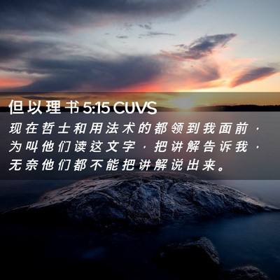 Picture 02 - 但 以 理 书 5:15 CUVS - 现 在 哲 士 和 用 法 术 的 都 领 到 - Bible Verse Picture