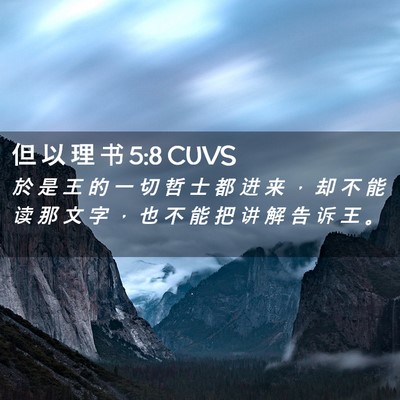 Picture 02 - 但 以 理 书 5:8 CUVS - 於 是 王 的 一 切 哲 士 都 进 来 ， - Bible Verse Picture