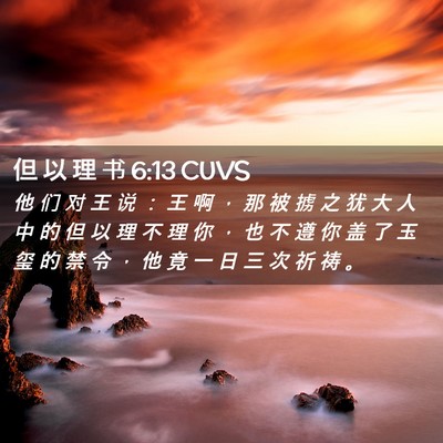 Picture 02 - 但 以 理 书 6:13 CUVS - 他 们 对 王 说 ： 王 啊 ， 那 被 掳 - Bible Verse Picture