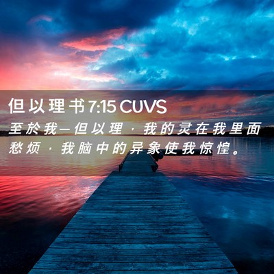 Picture 02 - 但 以 理 书 7:15 CUVS - 至 於 我 ─ 但 以 理 ， 我 的 灵 在 - Bible Verse Picture