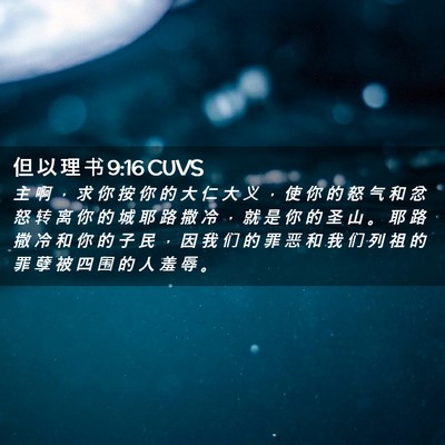Picture 02 - 但 以 理 书 9:16 CUVS - 主 啊 ， 求 你 按 你 的 大 仁 大 义 - Bible Verse Picture