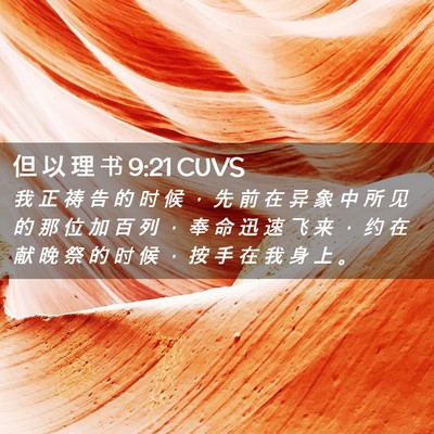 Picture 02 - 但 以 理 书 9:21 CUVS - 我 正 祷 告 的 时 候 ， 先 前 在 异 - Bible Verse Picture